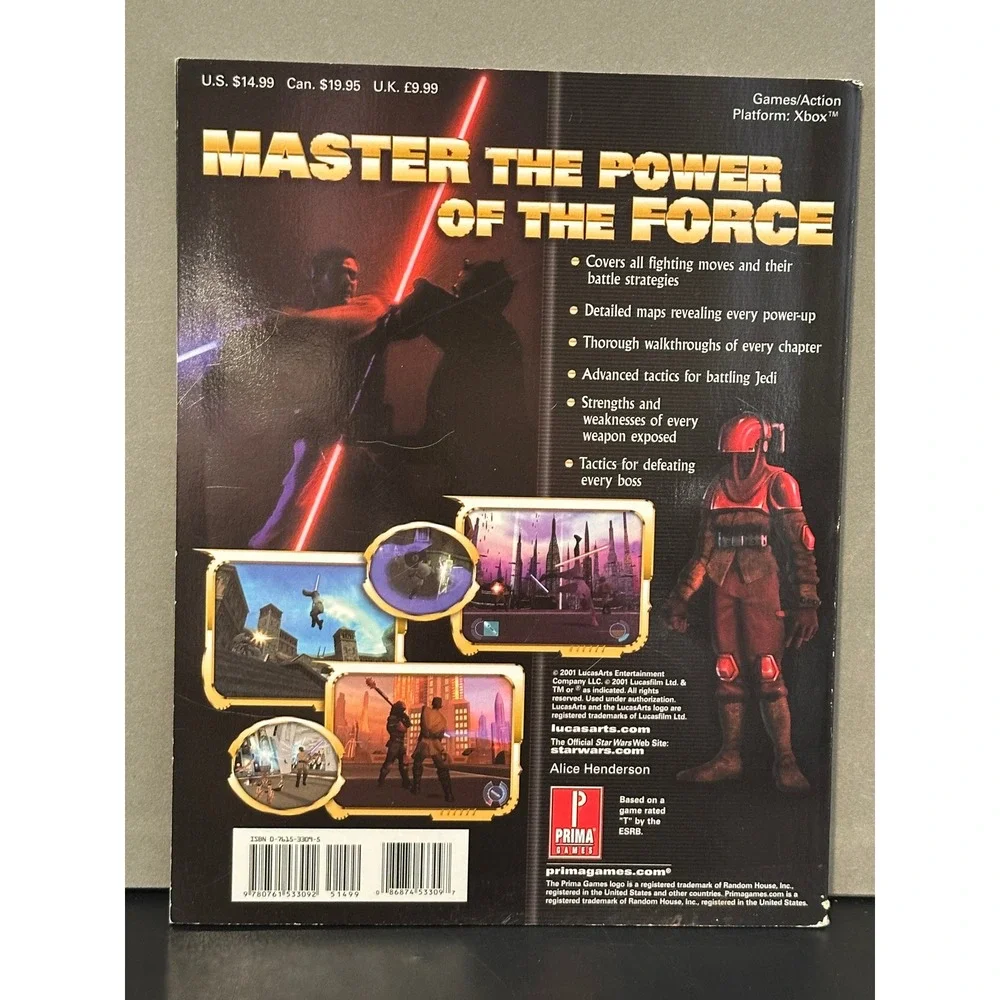 Star Wars‎ Obi-Wan Xbox Prima Official Strategy Guide Book Maps Combat Tactics
